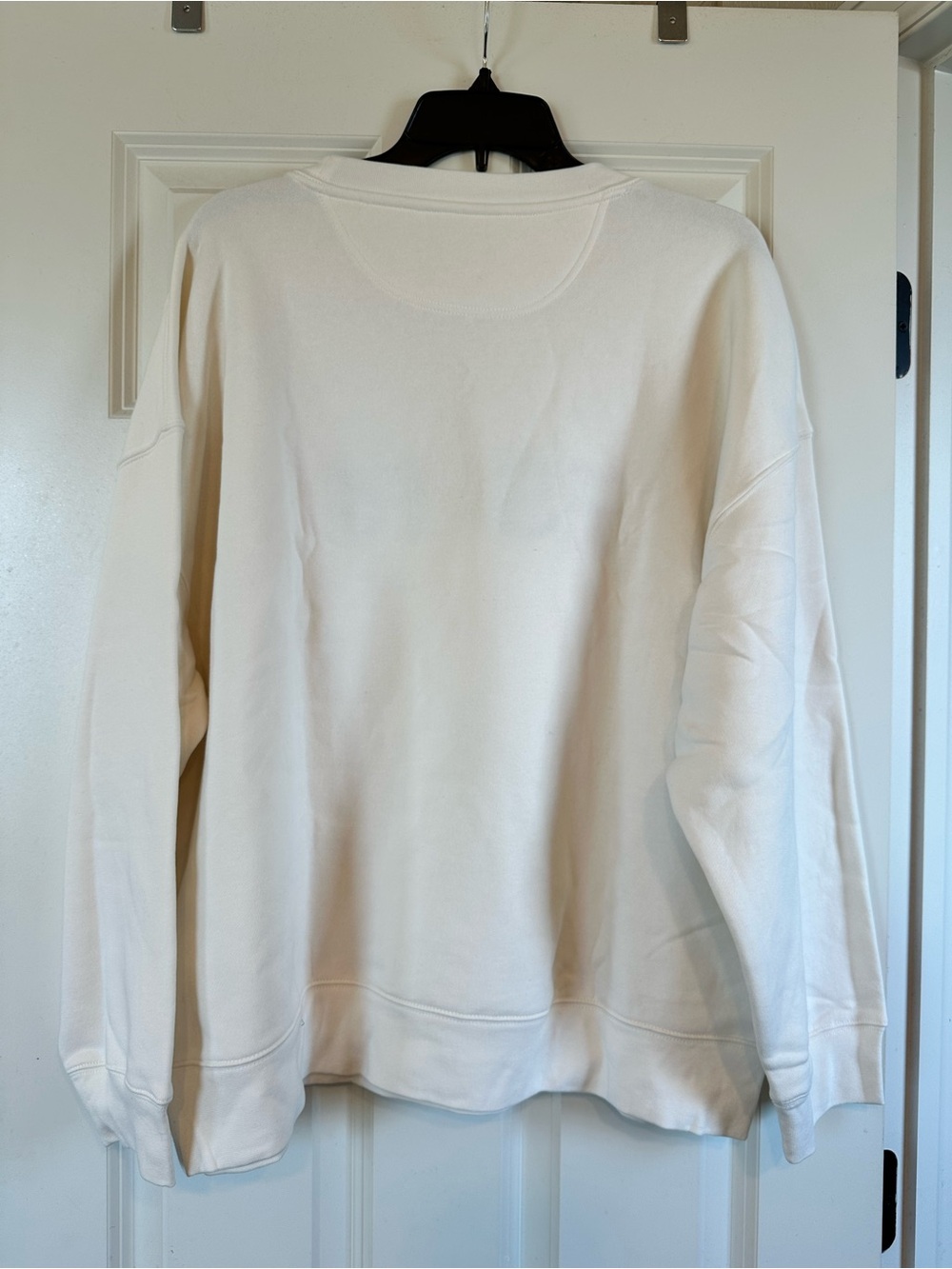 NWT Esprit Sweatshirt Cream with Embroidered Multicolor Logo S - Picture 3 of 4